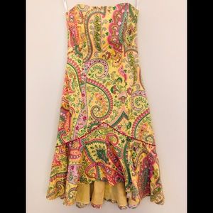 Shoshanna  Paisley Strapless Dress